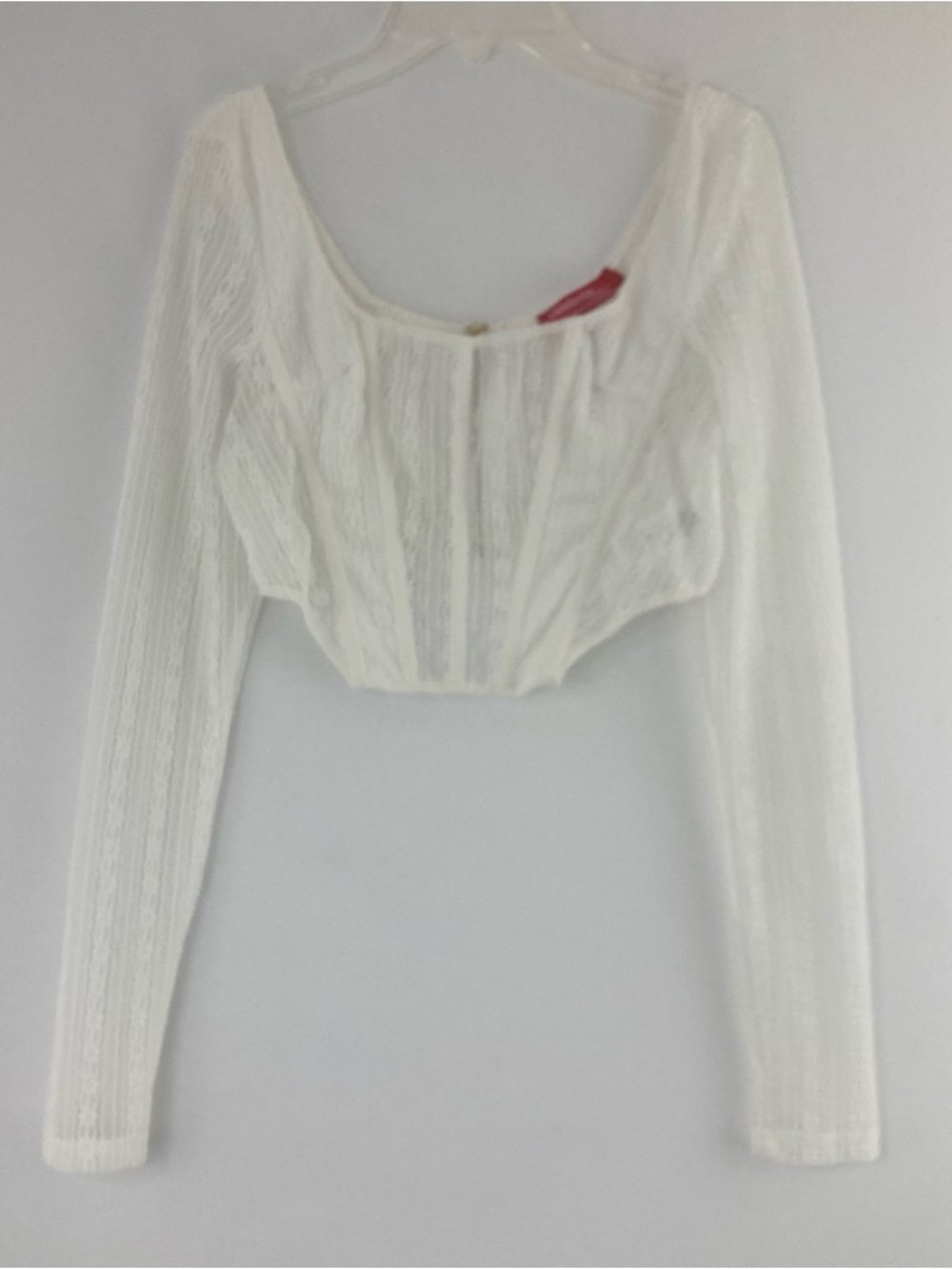 Celebrity By Hera Collection Long Sleeved Lace Corset Top With Gold Zipper Small